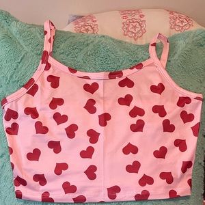 Cropped Heart Top W/ Matching Skirt
